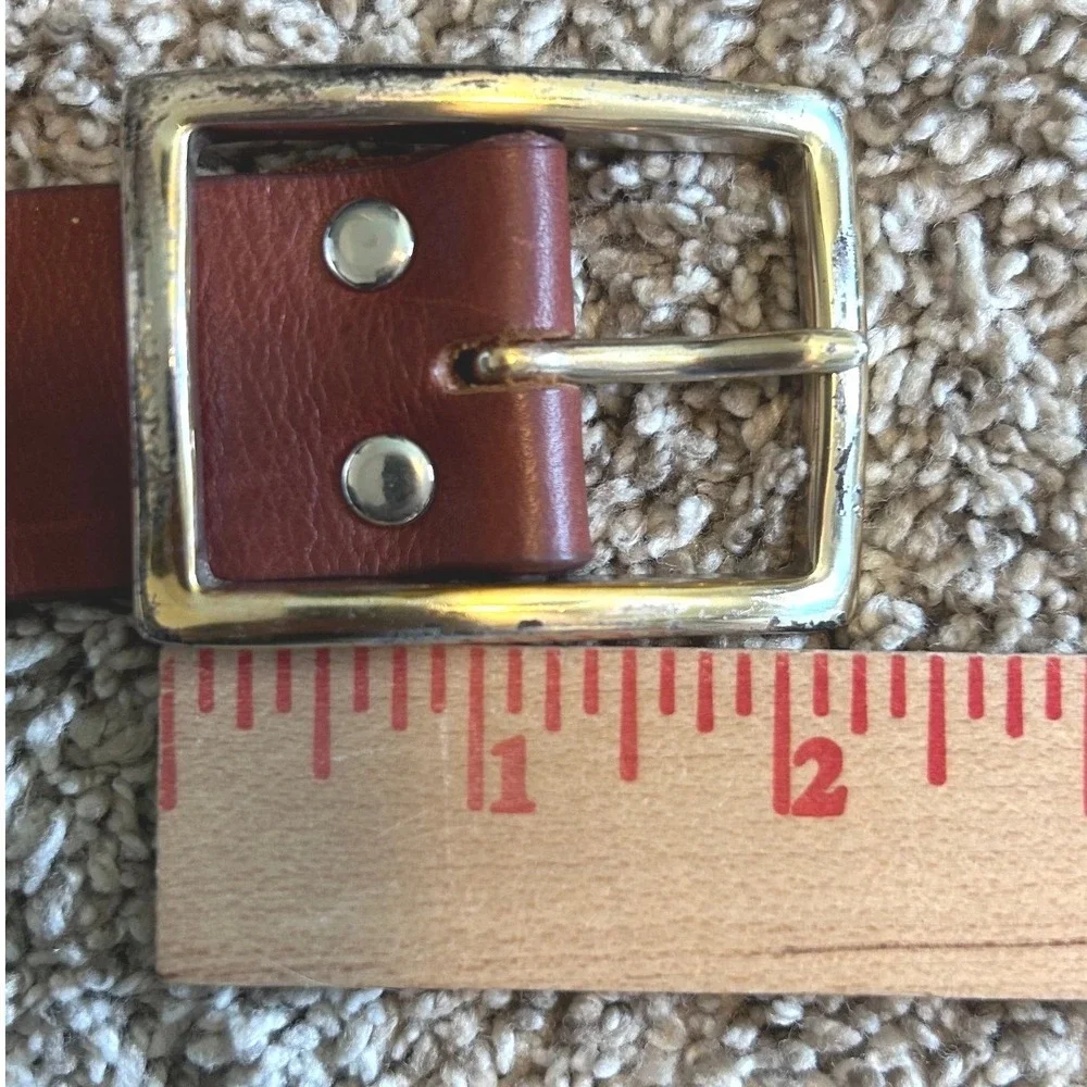 Badichi New York Wall Street Collection Brown Leather Belt Made in Italy 1.25in